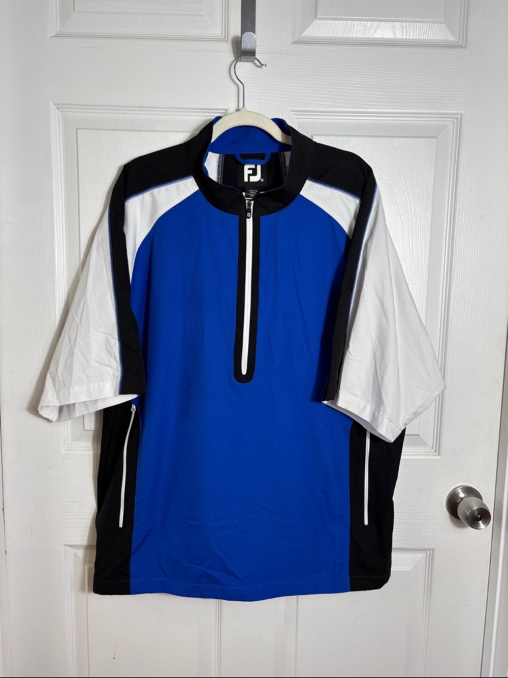 FootJoy Sport Windshirt Men’s XL Blue Golf Short Sleeve 1/2 Zip Pullover - Picture 3 of 9